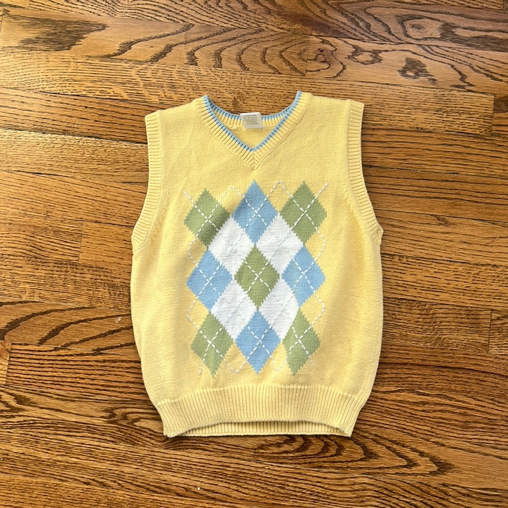 Yellow Argyle Sweater Vest
